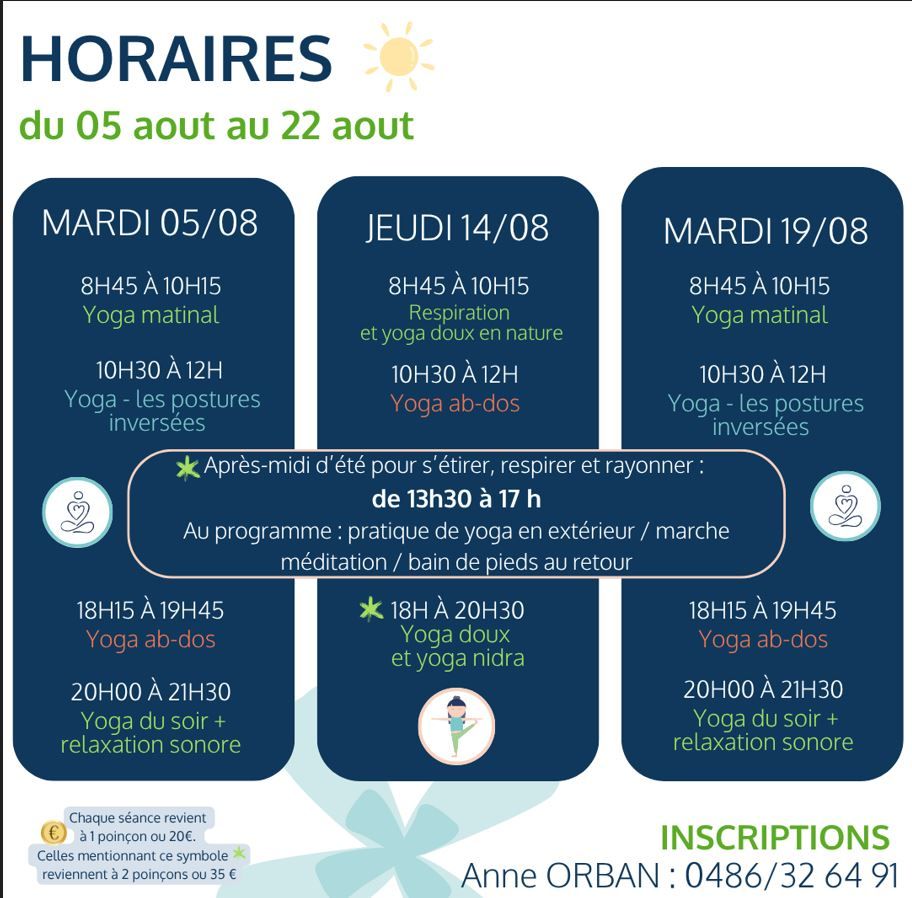 Les activités du mois d'AOUT 2025